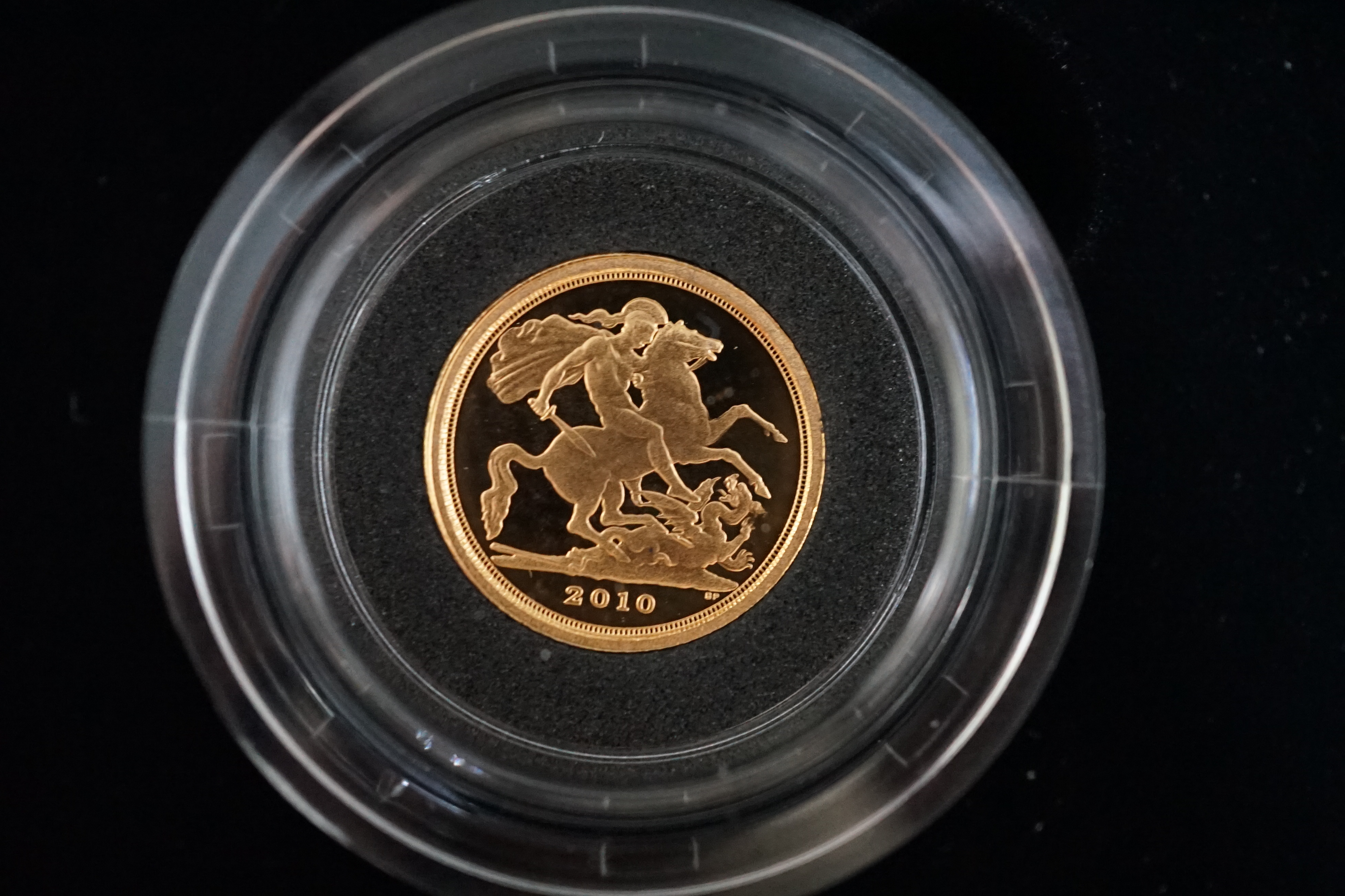 British gold coins, Elizabeth II, 2010 Gold Proof Sovereign three coin collection, comprising sovereign, half sovereign and quarter sovereign, in case of issue with certificate